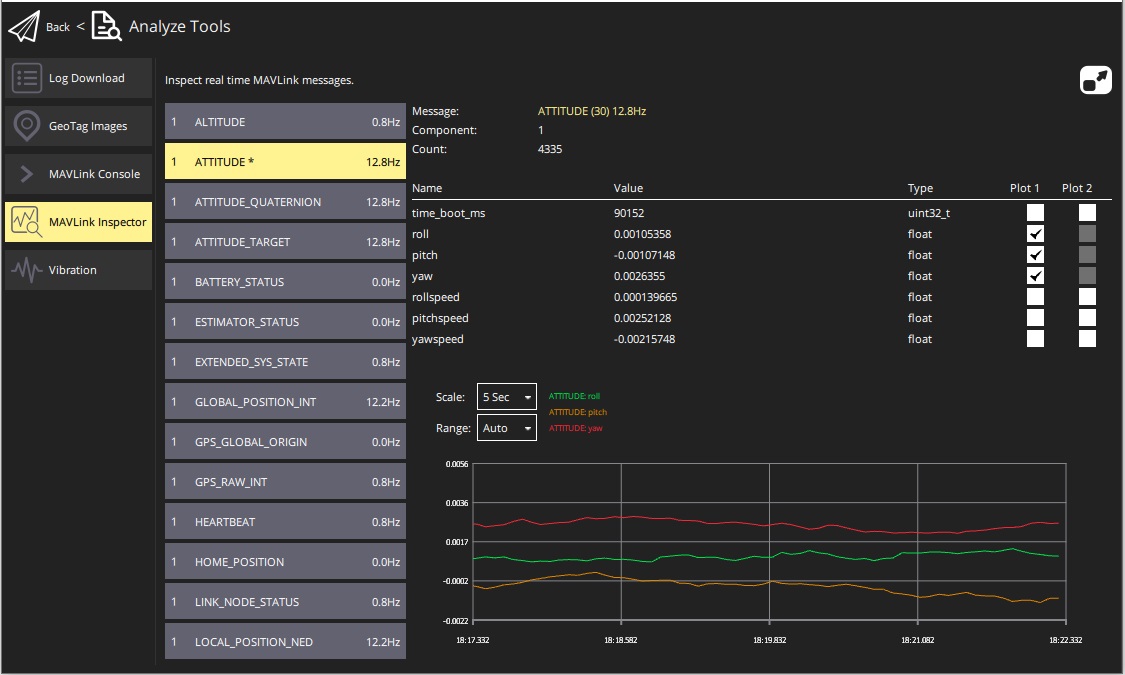 MAVLink inspector