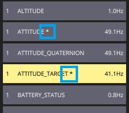 MAVLink inspector: chart fields detail