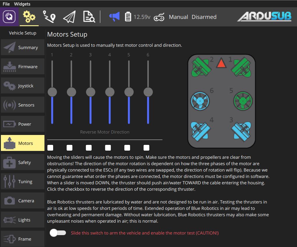 Ardusub Motors Test