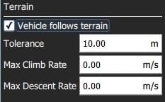 Survey - Terrain Following Settings