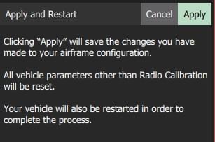Apply airframe selection prompt