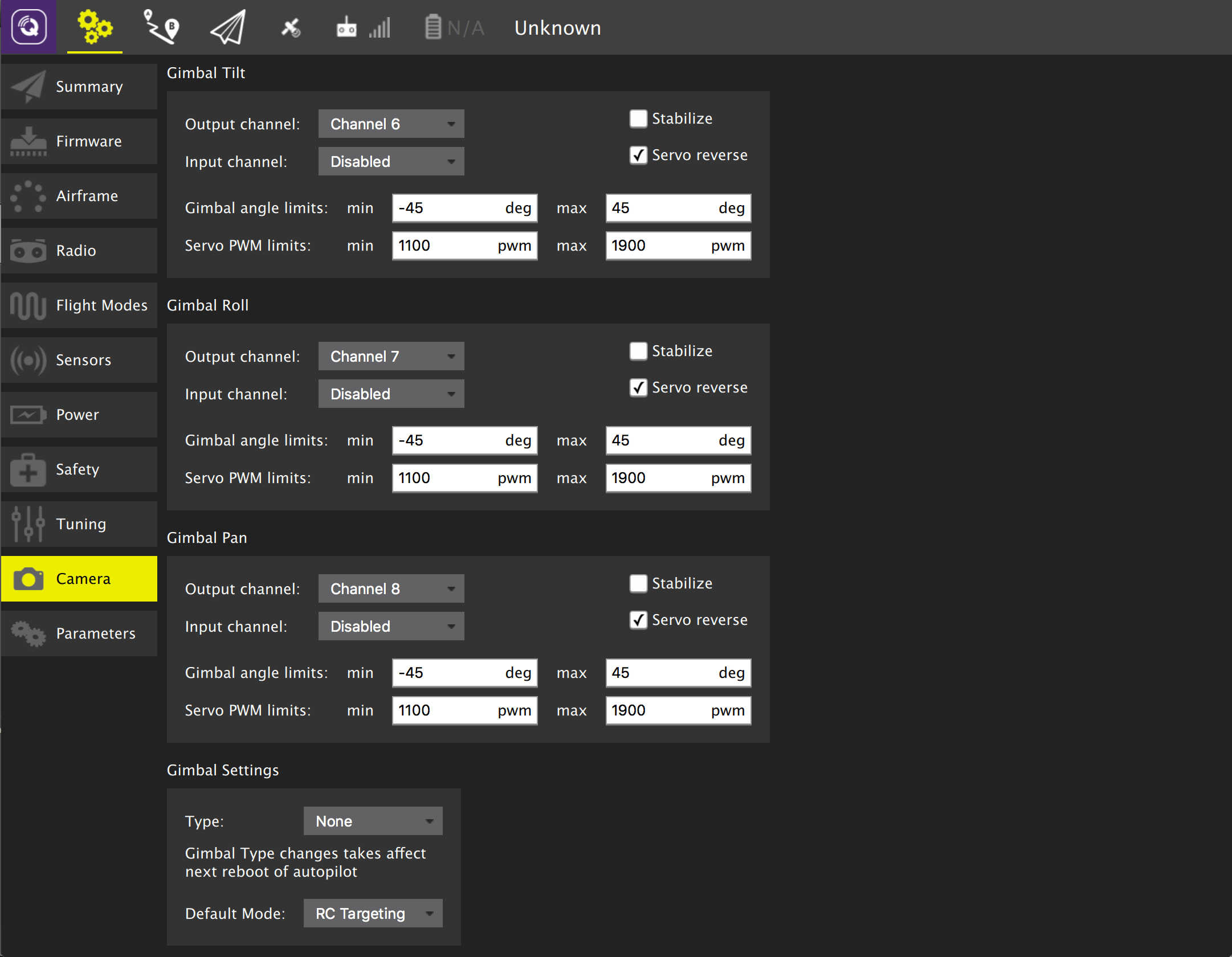 Camera · QGroundControl User Guide