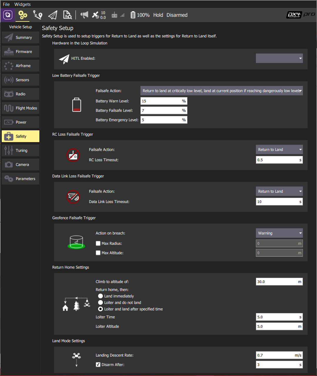 Safety · QGroundControl User Guide