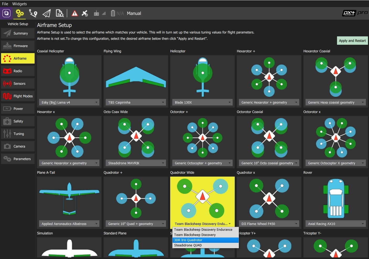 Airframe · QGroundControl User Guide