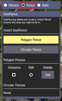 Select geofence radio button