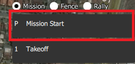 Mission Command List - showing mission settings